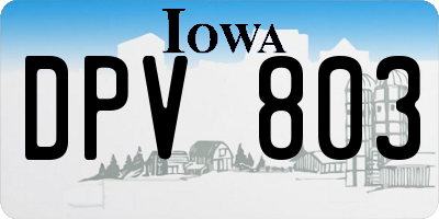IA license plate DPV803