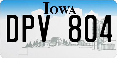 IA license plate DPV804