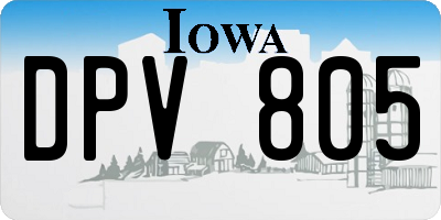IA license plate DPV805