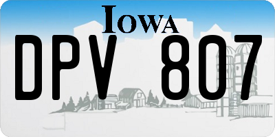 IA license plate DPV807