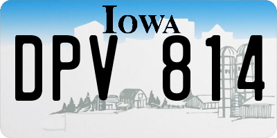IA license plate DPV814