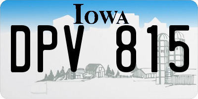 IA license plate DPV815
