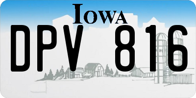 IA license plate DPV816