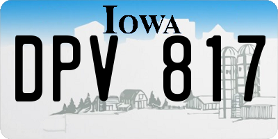 IA license plate DPV817