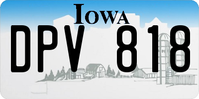 IA license plate DPV818