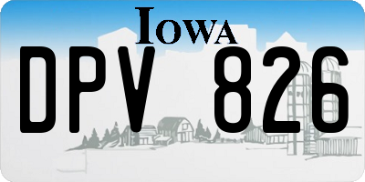 IA license plate DPV826