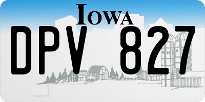 IA license plate DPV827