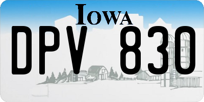 IA license plate DPV830
