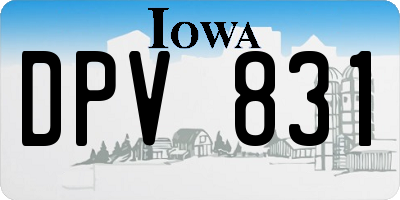 IA license plate DPV831