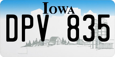 IA license plate DPV835