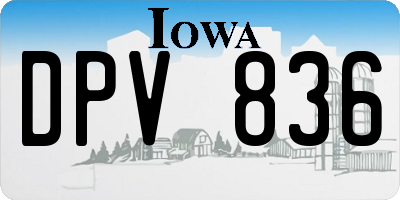 IA license plate DPV836