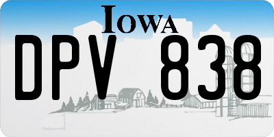 IA license plate DPV838
