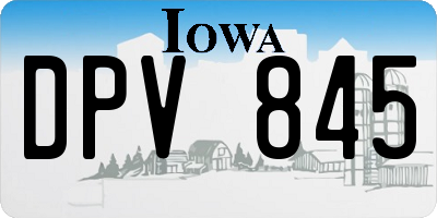 IA license plate DPV845