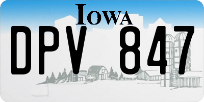 IA license plate DPV847