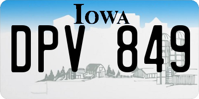IA license plate DPV849