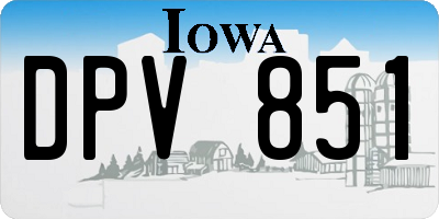 IA license plate DPV851