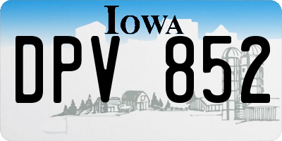 IA license plate DPV852