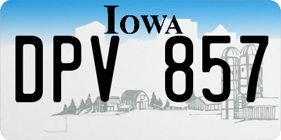 IA license plate DPV857