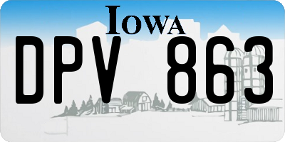 IA license plate DPV863
