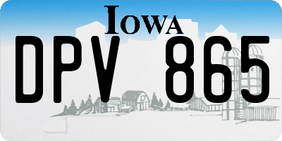 IA license plate DPV865