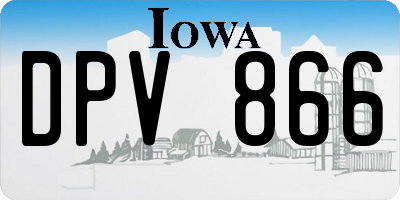 IA license plate DPV866