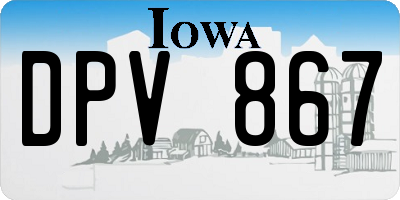 IA license plate DPV867