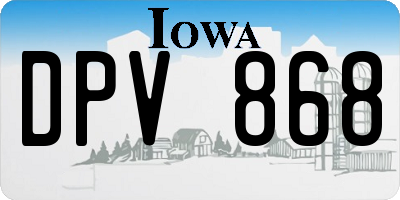IA license plate DPV868
