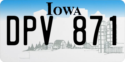 IA license plate DPV871