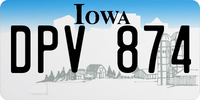 IA license plate DPV874
