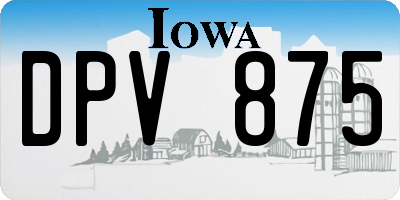 IA license plate DPV875