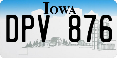 IA license plate DPV876