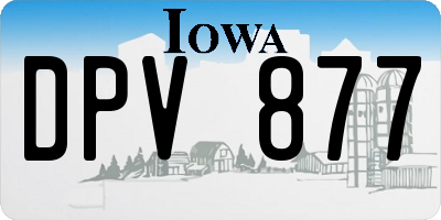 IA license plate DPV877