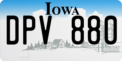 IA license plate DPV880