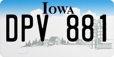 IA license plate DPV881