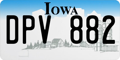 IA license plate DPV882