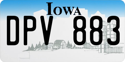 IA license plate DPV883