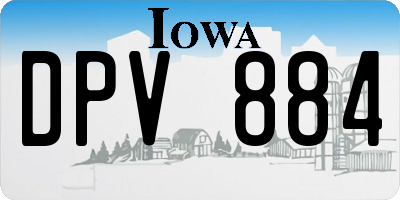 IA license plate DPV884