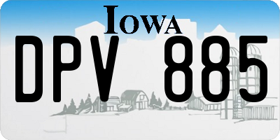 IA license plate DPV885