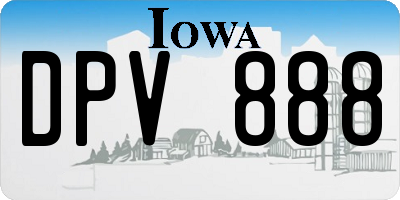 IA license plate DPV888
