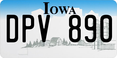 IA license plate DPV890