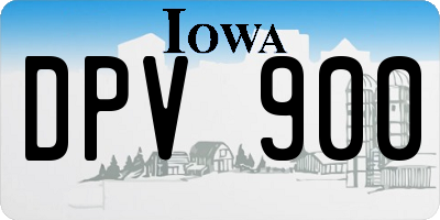 IA license plate DPV900