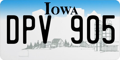 IA license plate DPV905
