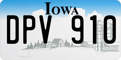 IA license plate DPV910