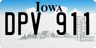 IA license plate DPV911