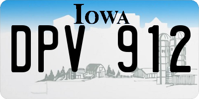IA license plate DPV912