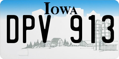 IA license plate DPV913