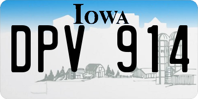 IA license plate DPV914