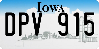 IA license plate DPV915