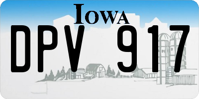 IA license plate DPV917