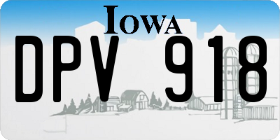 IA license plate DPV918